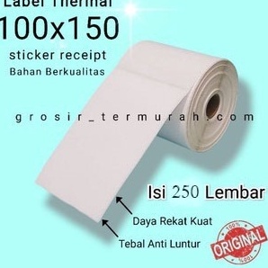 

Buruan Serbu Kertas Thermal 1x15 mm isi 25 Pcs Label thermal barcode Roll A6