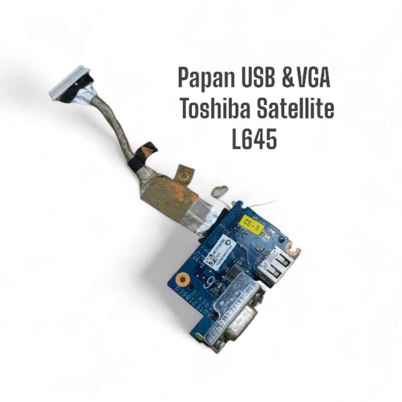 Plexsible plus Papan USB dan VGA Laptop Notebook Toshiba Satellite L645 original cabutan normal Joss