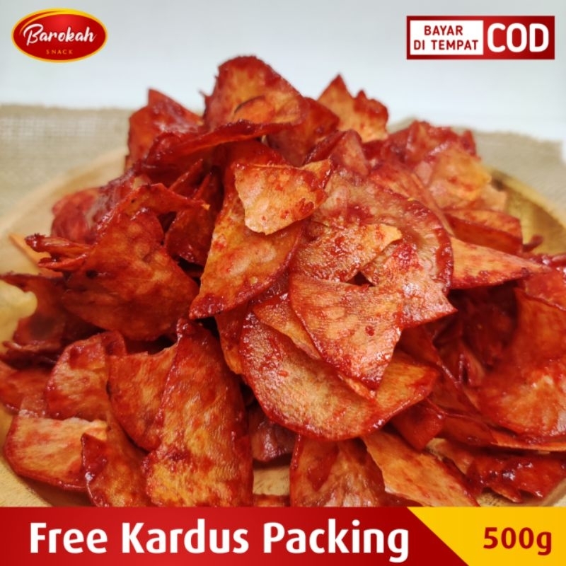 

Keripik Singkong Doyan Sambal Lengket Balado Pedas Kiloan Kemasan 500 Gram