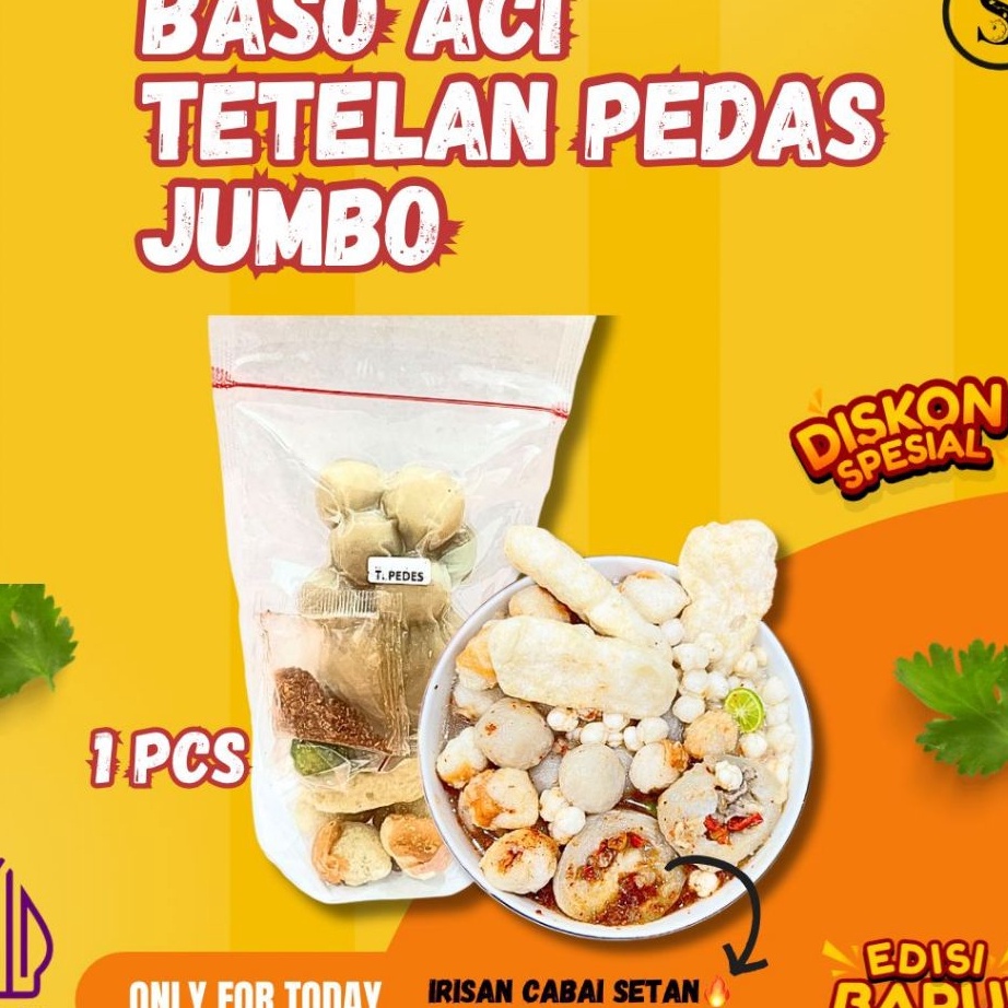 

HOT 1 BUNGKUS BASO ACI TETELAN JUMBO PEDAS IRISAN CABAI RAWIT PEDAS JUMBO