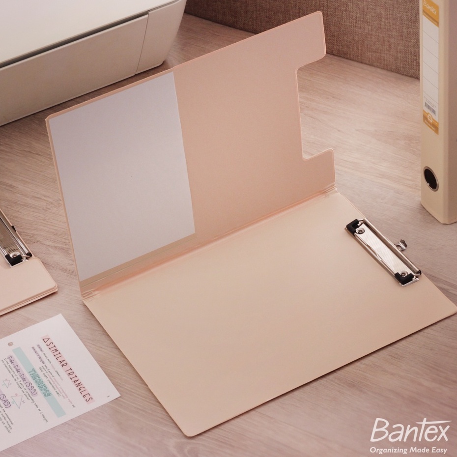 

Borong Diskon Bantex Clipboard with Cover Clipfolder Papan Jalan Papan Ujian A4 F4 Folio Peach