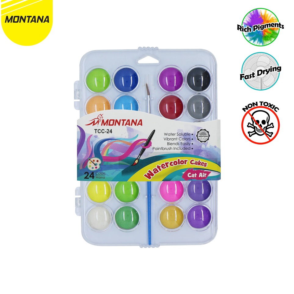 

Baru Kekinian MurahMurahATK WaterColor 24 Warna Cat Air Montana TWC24 WaterColor Cake