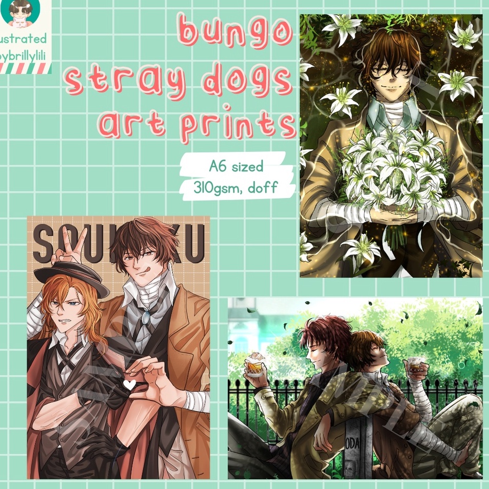 

Borong Buruan Bungou Stray Dogs Art Prints Dazai Chuuya Oda bybrillylili
