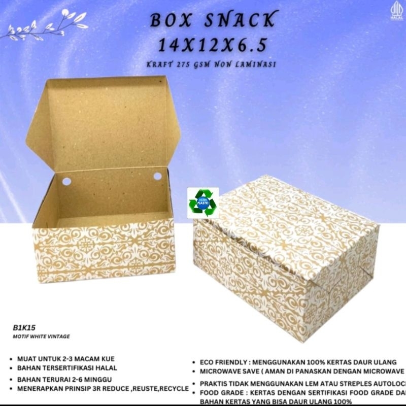 

Dus Snack/Dus kue/Box kue 12x14x6(100pcs)