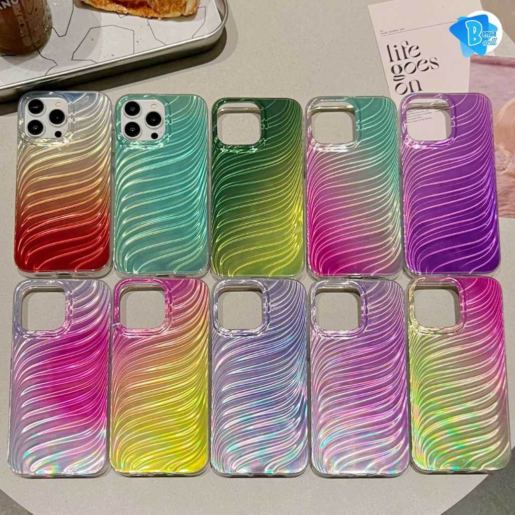 NEW SILIKON CASE IMD SILVER METALIC TEXTURED GRADIENT RAINBOW MACARON PROCAMERA AIR BAG CLEAR CASE C