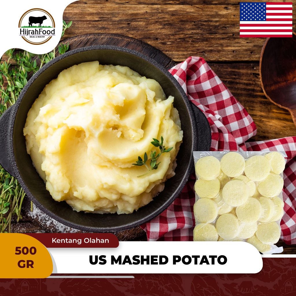 

Mashed Potato Original Seasoned US Kentang Tumbuk Berbumbu Siap Masak 500 gram