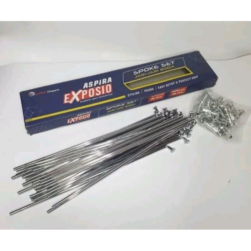 RUJI SET CHROME DEPAN KARISMA SUPRA X 125 SPOKE SET MOTOR ASPIRA EXPOSIO ORIGINAL AE-2SPC-9-183