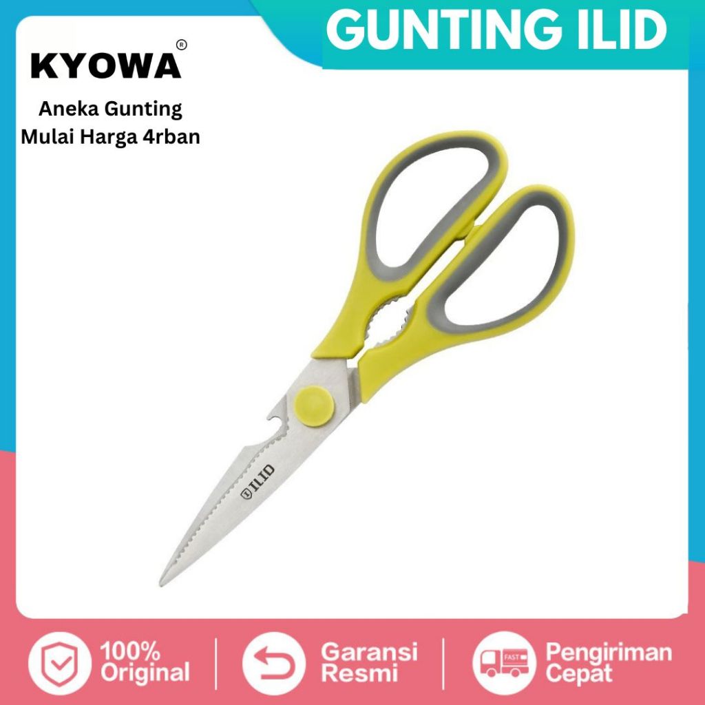 Gunting ILID Gunting Serbaguna / Gunting Tajam / Gunting Stenless / Ukuran Besar & Kecil