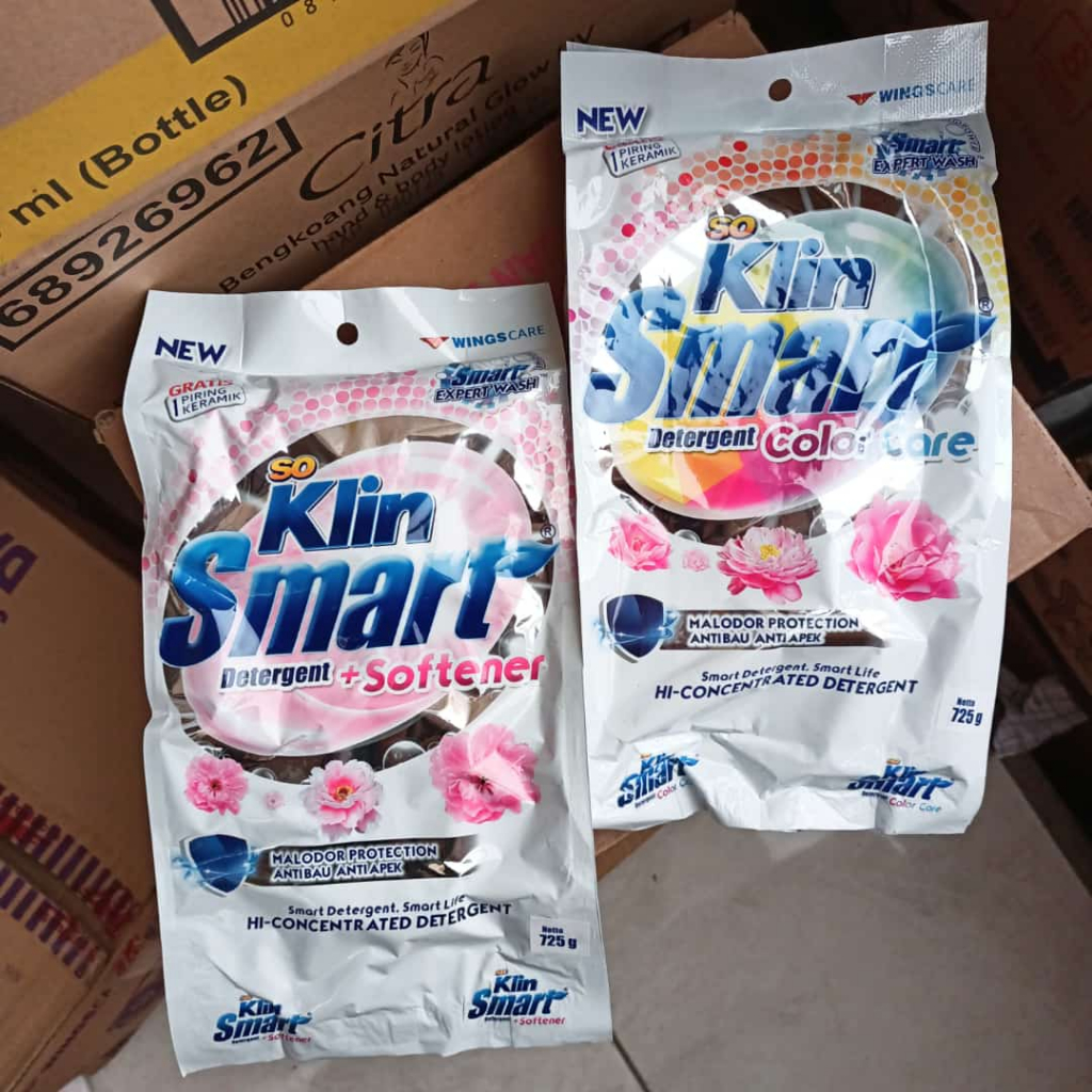 Soklin Smart 725gr Deterjen Bubuk Colour Softergent TANPA PIRING