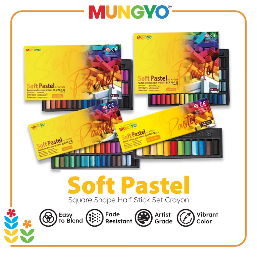 

Mungyo Soft Pastel Square Shape Half Stick Set Crayon Krayon Lembut