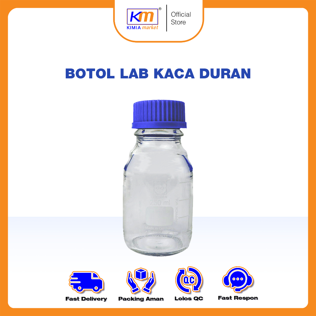 Premium Botol Lab Kaca Duran buatan Jerman ukuran 250ml