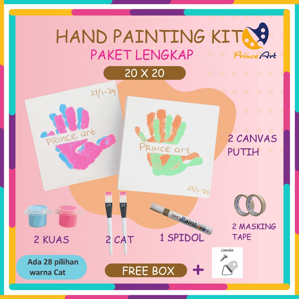 

KODE R65R PRINCE ART Hand Painting Kit Canvas Lukis Cap tangan Couple