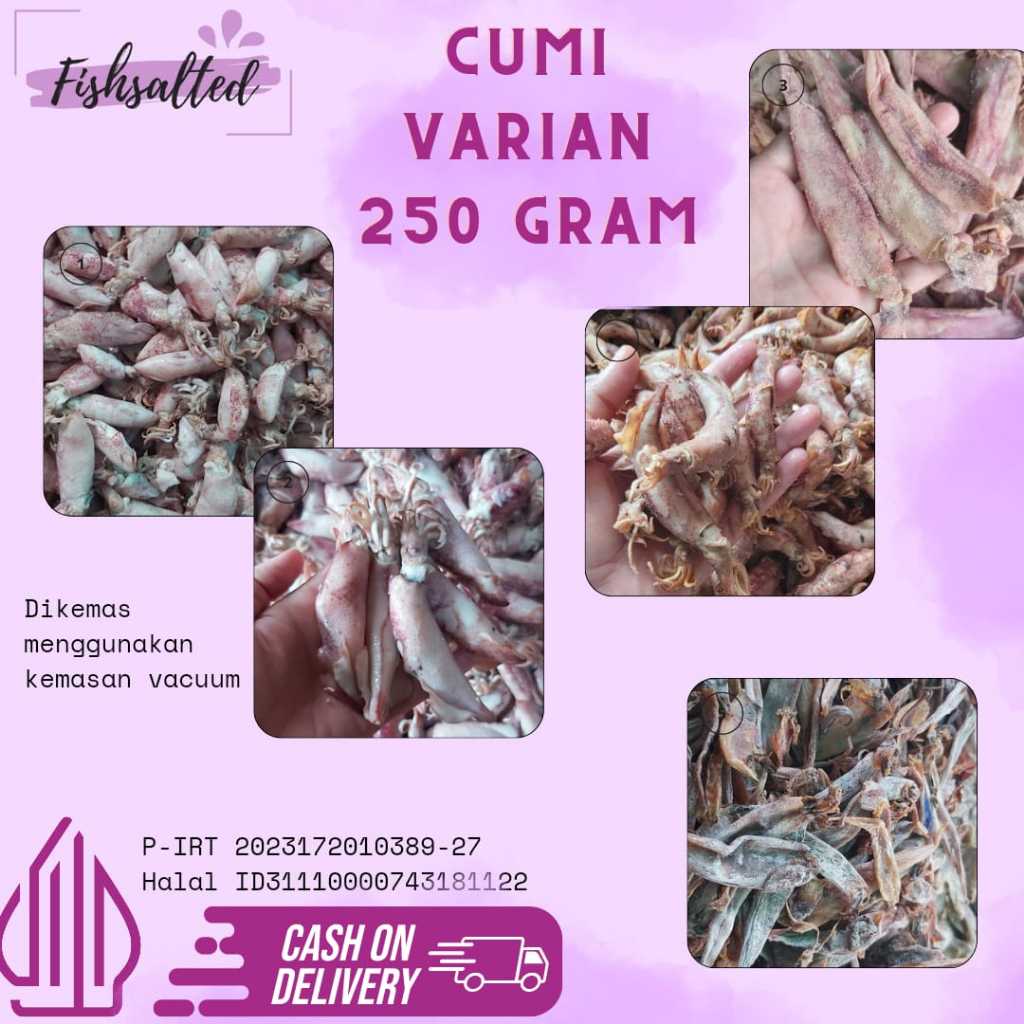 

ANEKA CUMI KEMASAN 250GR BISA COD / CUMI ASIN / CUMI BABBY / CUMI JUMBO / CUMI TELUR / CUMI TAWAR / CUMI KERING