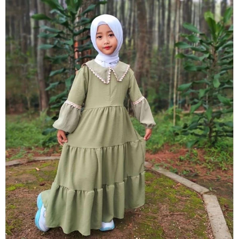 gamis CANDA CRINKLE anak perempuan 1-8 tahun/gamis anak perempuan crinkle premium/gamis anak marwaht