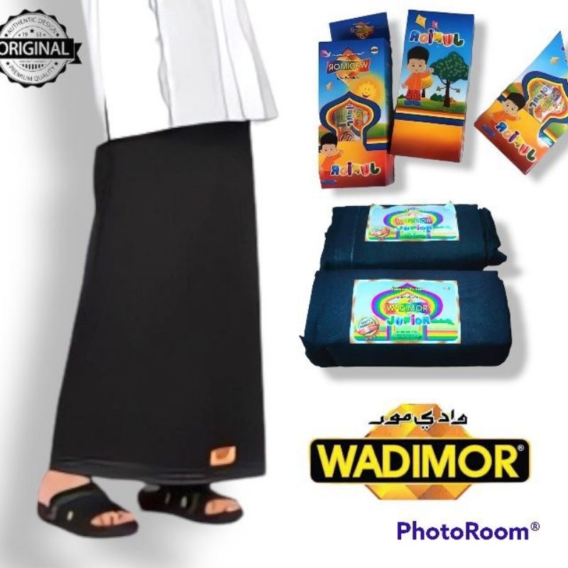 SARUNG POLOS HITAM ANAK TANGGUNG, SARUNG WADIMOR POLOS HITAM ANAK ORIGINAL