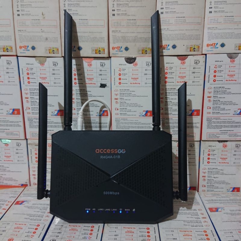 Home Router AccessGo R4G4A-01B Unlock Alloprator  4G LTE (Unit Plus Adaptor)