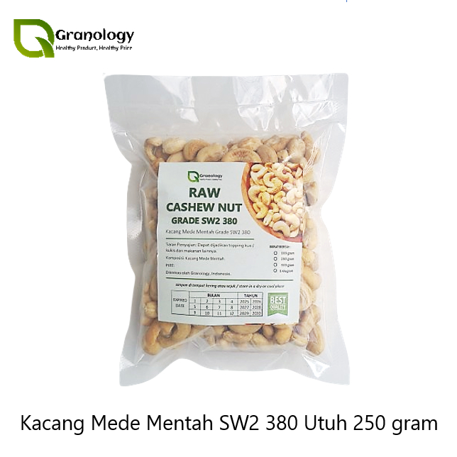 

(RAW) Kacang Mede Mentah Premium / Raw Cashew Nut Grade SW2 380 - 250 gram