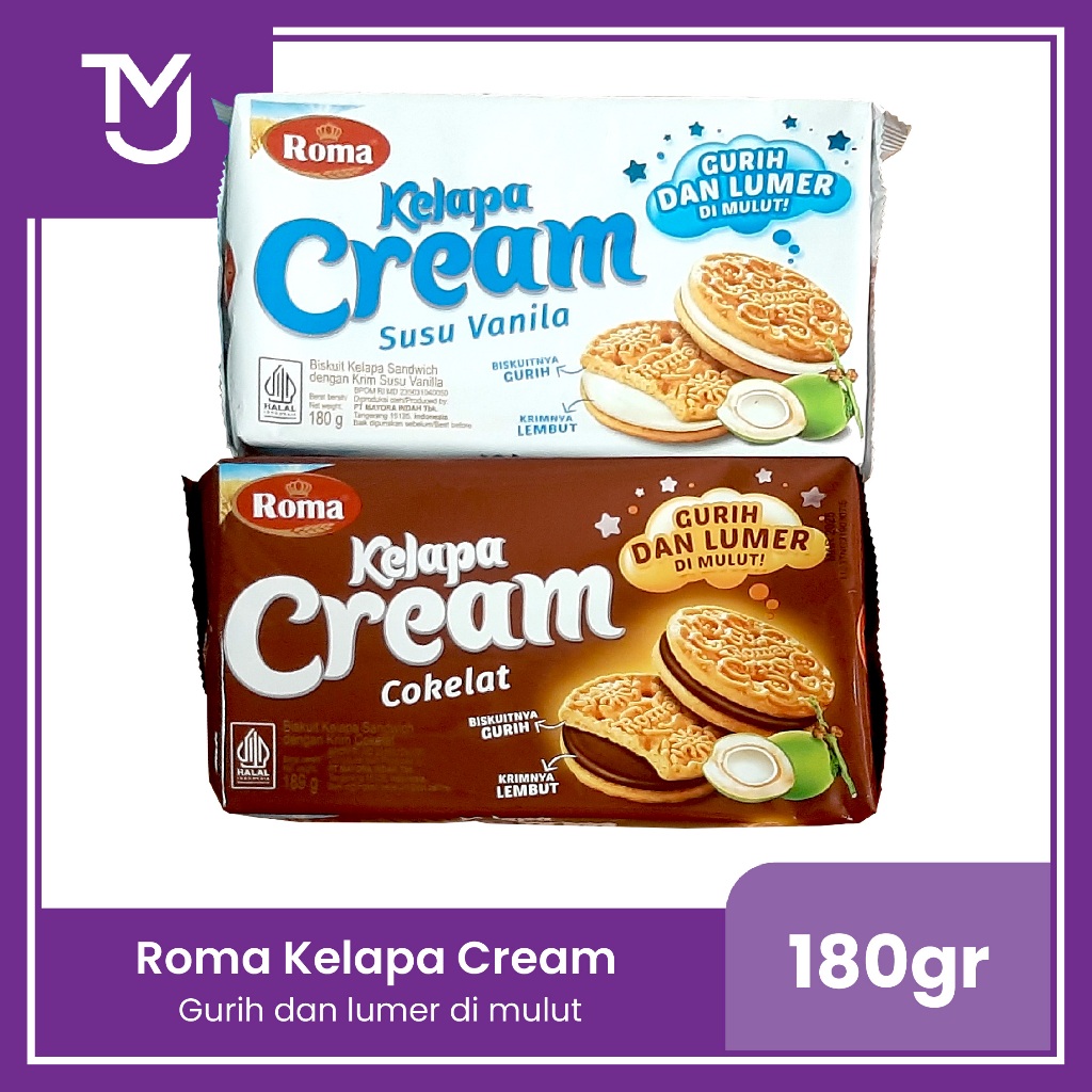 

roma kelapa cream 180g gram -- Susu vanila dan cokelat8