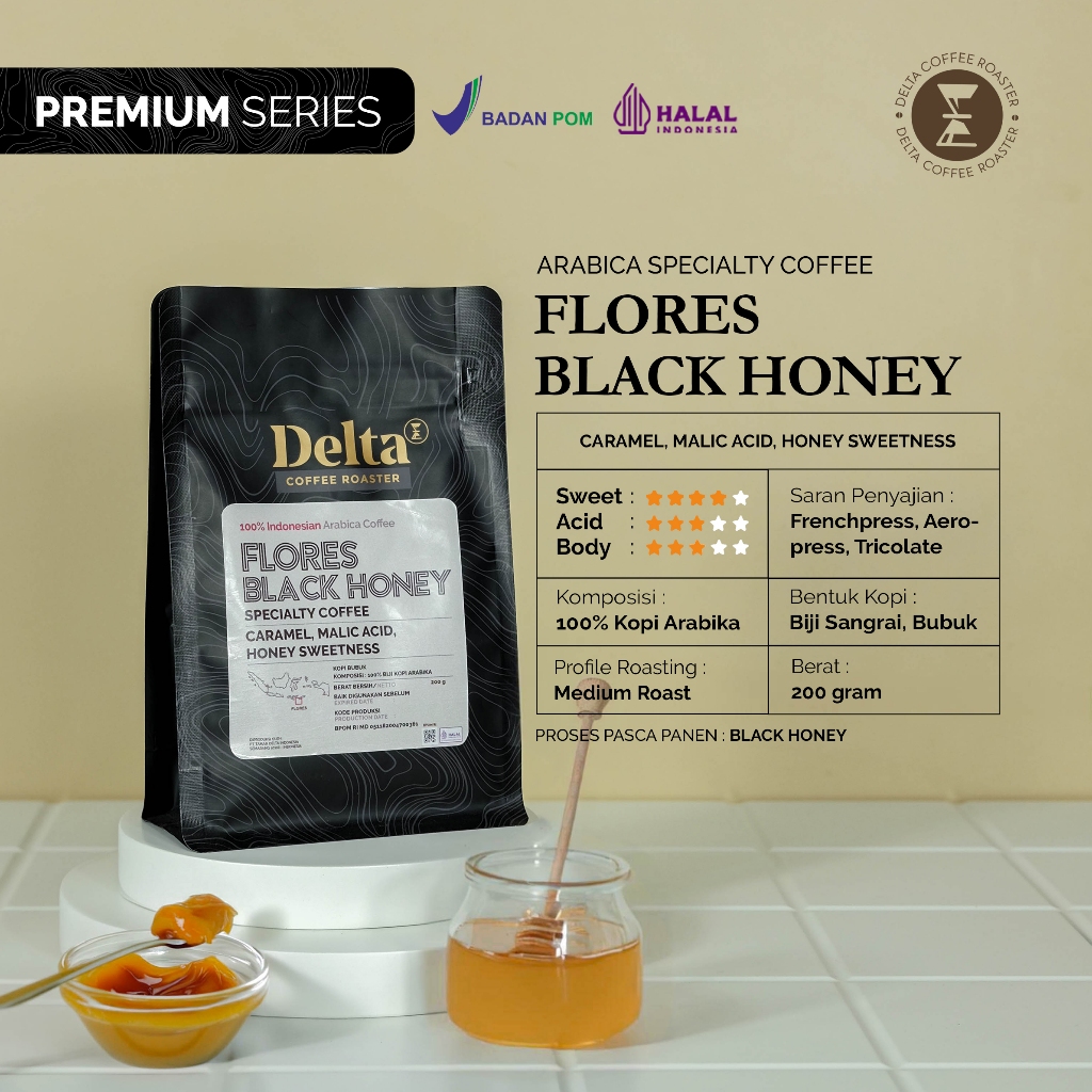 

Kopi Arabica Specialty Coffee Flores Black Honey Medium Roast 200g