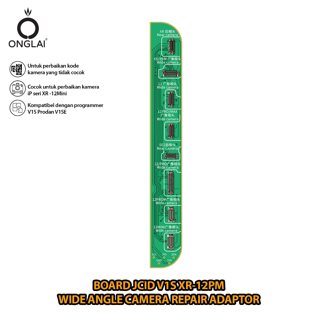 BOARD JCID V1S XR-12PM WIDE ANGLE CAMERA REPAIR ADAPTOR ORIGINAL