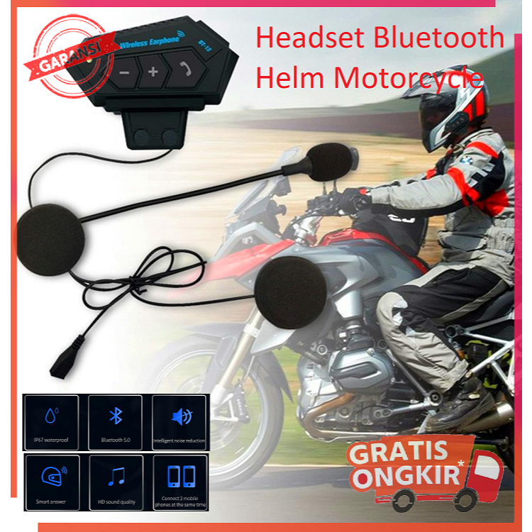 Intercom Headset Bluetooth Helm Wireless - BT-12