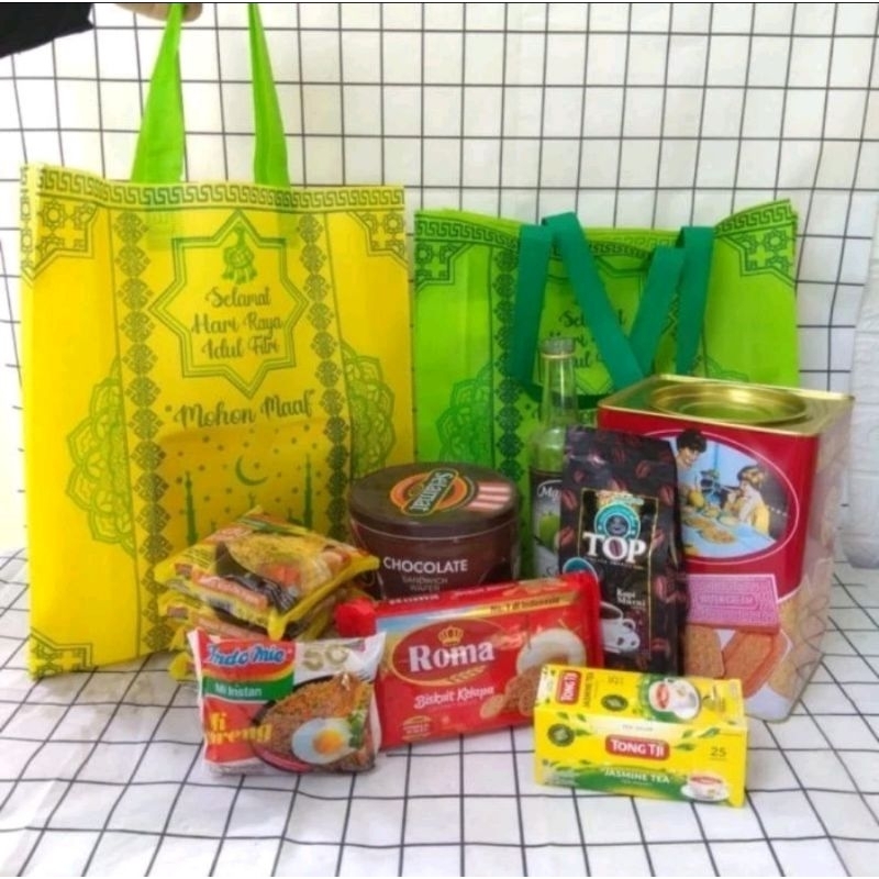 

[Ecer] Tas Kain Spunbond Lebaran Idul Fitri 38x45x10 CM 30x40x10 CM Tas Hantaran Goodie Bag