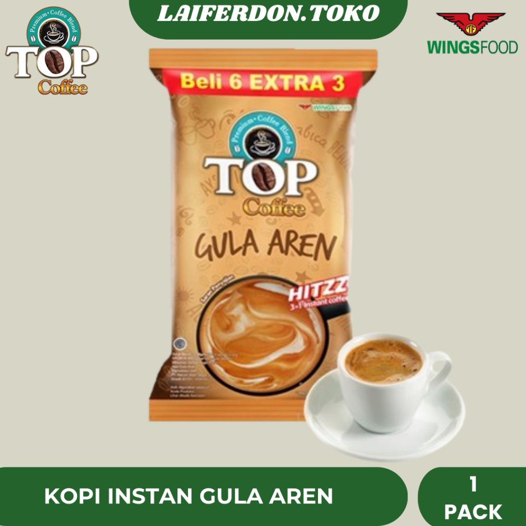 

* laiferdon.toko* Top Coffee Kopi Instan Gula Aren Pack 22 gr isi 6 + 3 pcs x3
