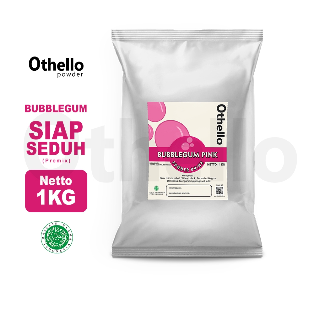 

Othello Powder Drink Bubuk Minuman Rasa Bubble Gum Pink 1kg Serbuk Manis Premium Enak Kekinian