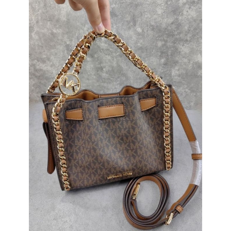 MK Mina Small Xbody Signature Brown