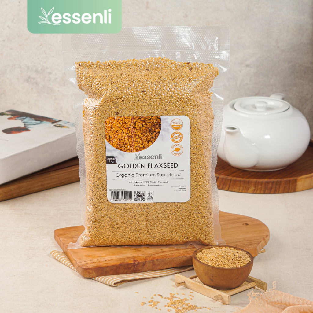 

ESSENLI Golden Flaxseed Organic 1Kg / Biji Rami