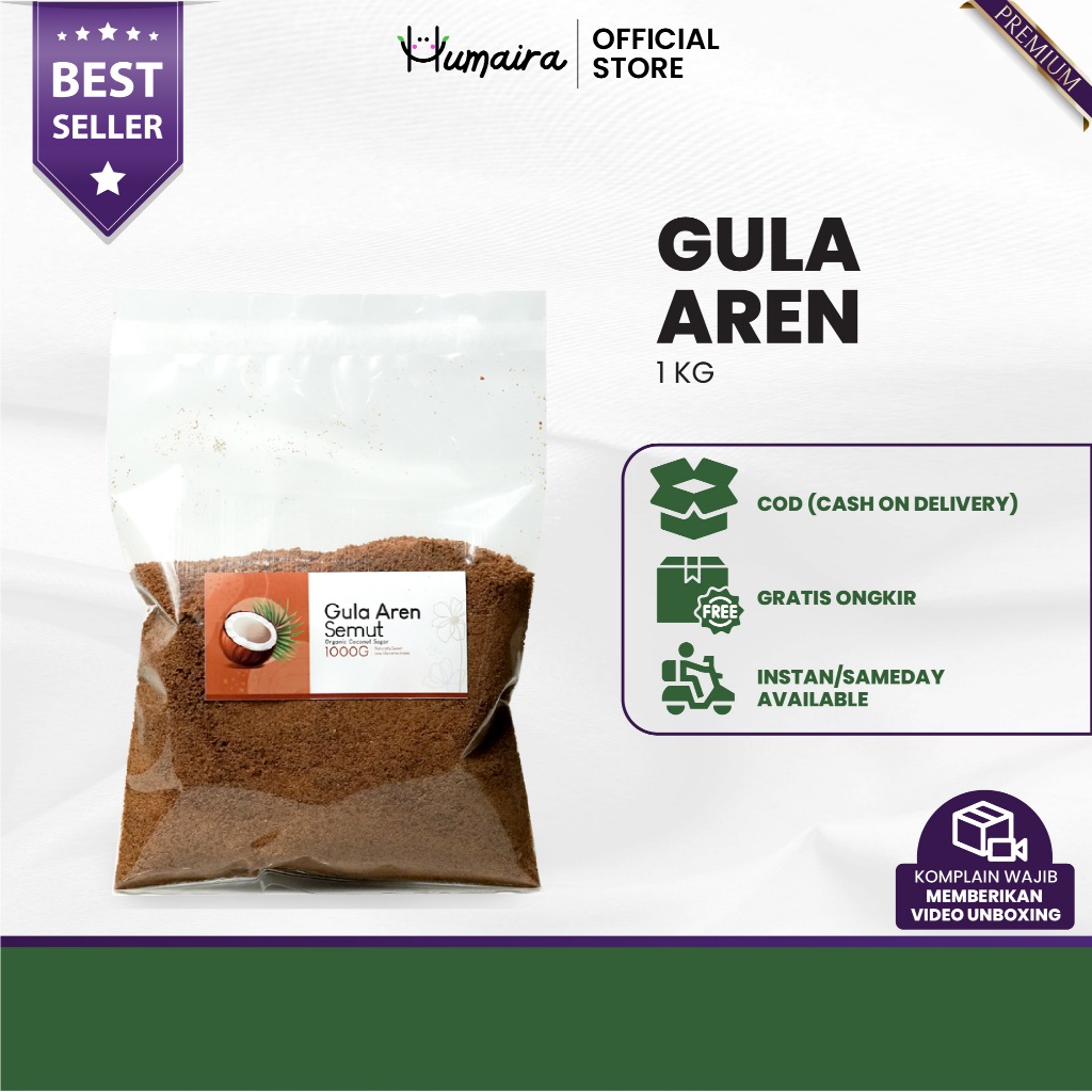 

Gula Aren Bubuk Organik 1 Kg Organic Brown Sugar