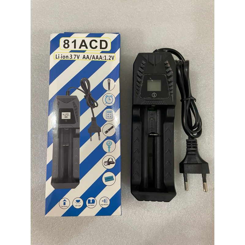 Charger BATEREI Universal 1 Slot Baterai 18650 DIGITAL charger AA charger AAA