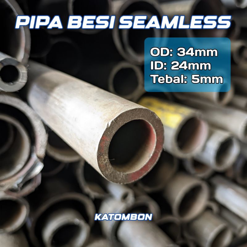 pipa besi od 34mm id 24mm tebal 5mm panjang 20cm