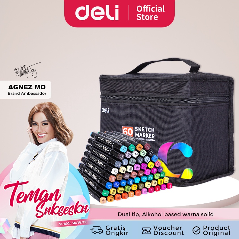 

KODE M4U9 Deli Sketch Marker 2 Tip E786