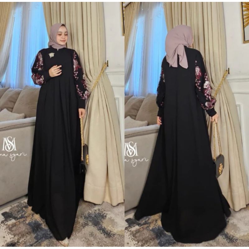 Gamis Mona Syari (hitam)