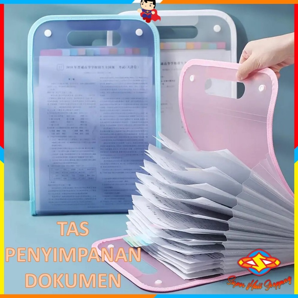 

KODE B56F SMS Tas file Handle Warna Transparan Anti Air Multi Layer Folder Tas File 13 Sekat Map Tas Dokumen A4 Folder Map Kerja Document