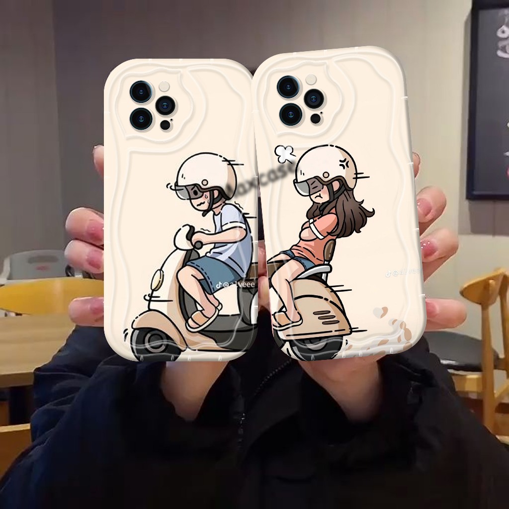 #M13  Ip 11 Promax 12 Promax 13 Promax 14 Plus 15 plus Couple Cute Case Gelombang Shockproof  Oppo /