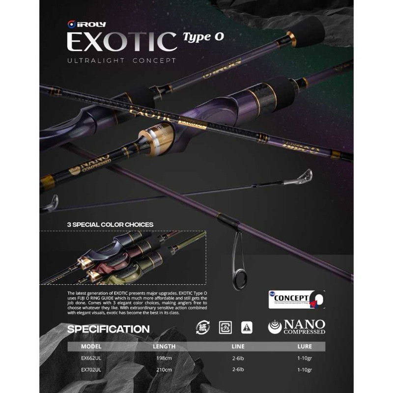 ROD SPINNING IROLY EXOTIC TYPE O ULTRALIGHT CONCEPT