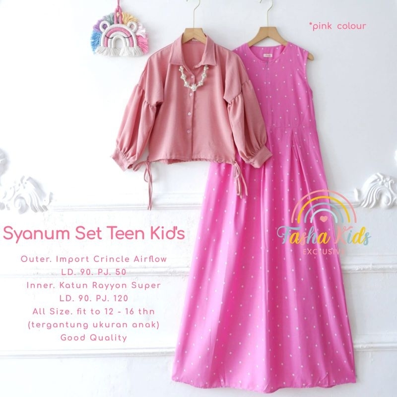 SYANUM SET TEEN KIDS BY FASHA KIDS GAMIS OUTER ANAK