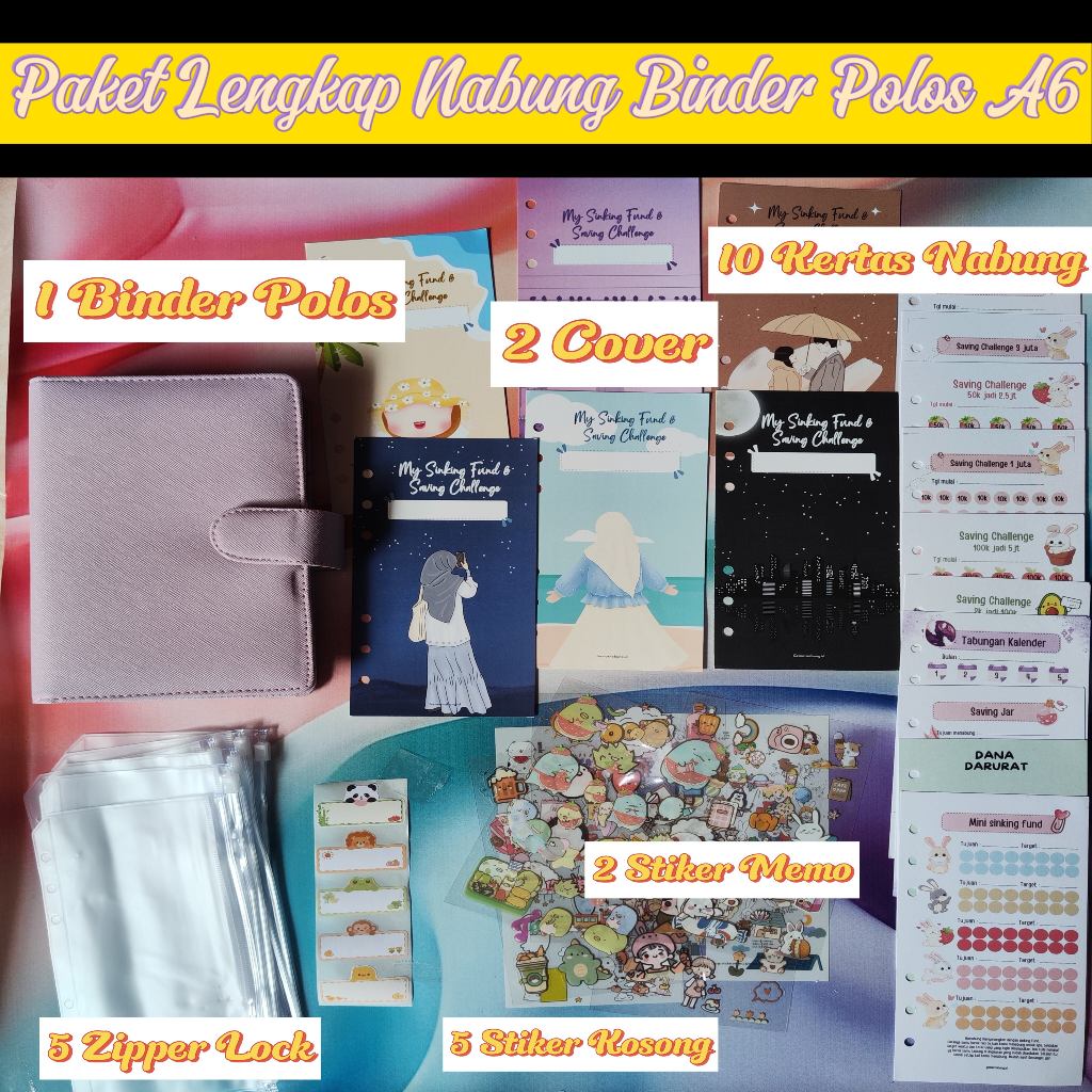 

Paket Lengkap Nabung Binder Polos Exclusive Warna Pastel Ukuran A6 06ring