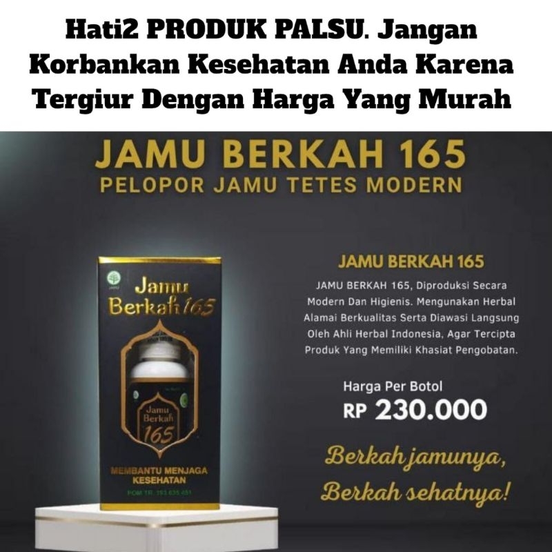 PAKET PROMO 3 BOTOL - Obat Tetes Jamu Berkah 165 Asli Original BPOM