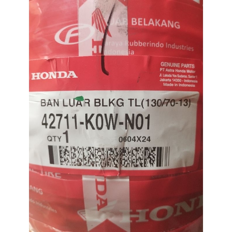 (FREE PENTIL TUBELESS) Ban Tubeless AHM KOW 130/70 13 Ban belakang PCX Ban PCX 160 Ban Belakang ADV 