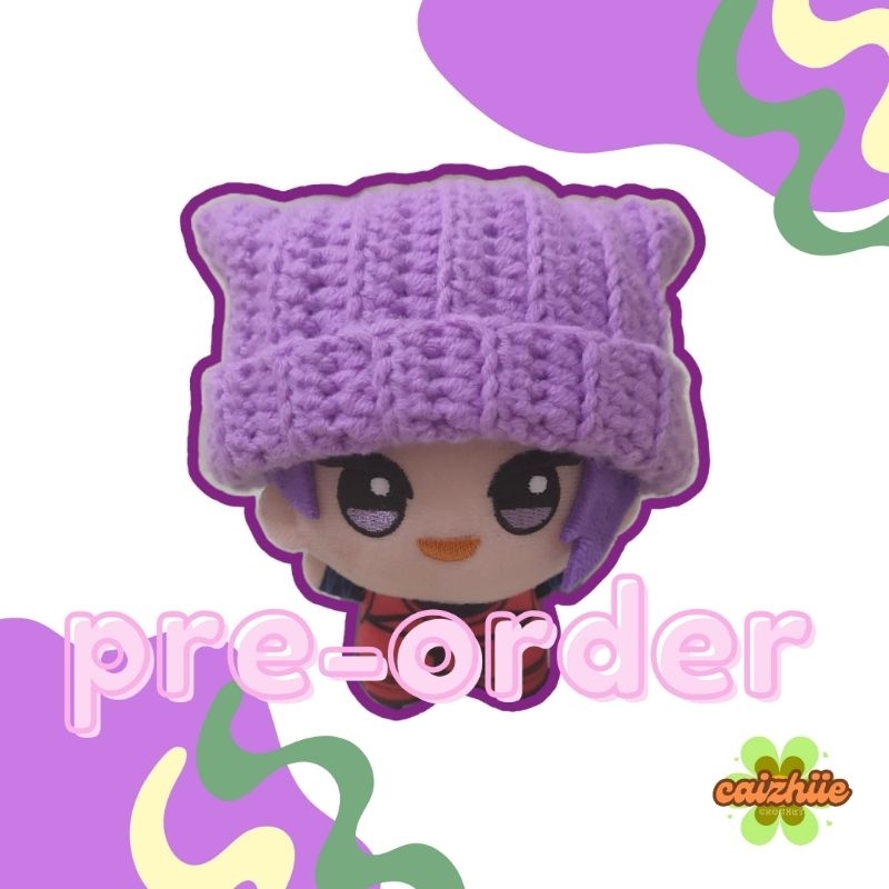 [PRE-ORDER] Crochet Cat Beanie Custom 10cm Doll/Chibigurumi