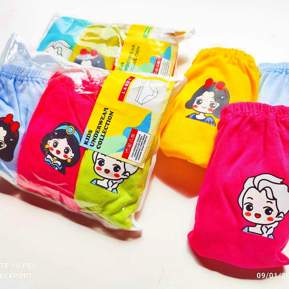 ISI 12 CD ANAK CELANA DALAM ANAK PEREMPUAN LAKI-LAKI GAMBAR KARAKTER WARNA POLOS PREMIUM KAIN KATUN 