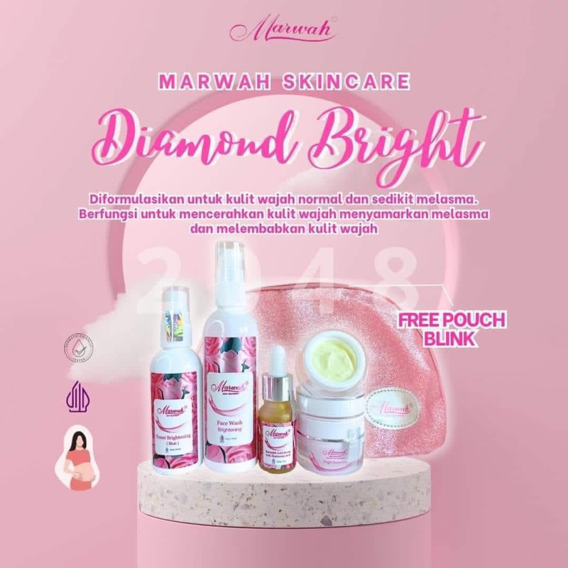 MARWAH SKINCARE BPOM ORIGINAL BISA COD MARWAH PAKET WHITENING PAKET FLEK DIAMOND BRIGHT PLATINUM DIA