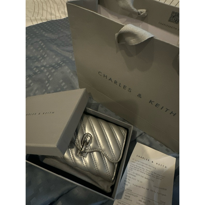 Charles n keith wallet - Silver (original)