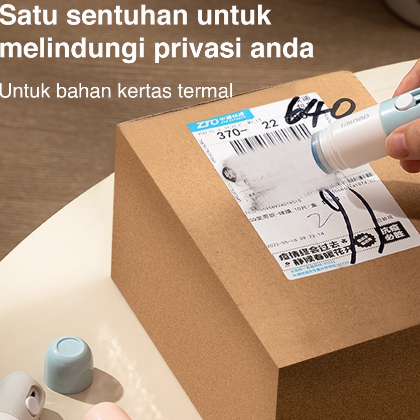 

Borong Produk Deli Stamp Roller Thermal Paper Blur Alat Stempel Penghapus Alamat Resi Pelindung Data