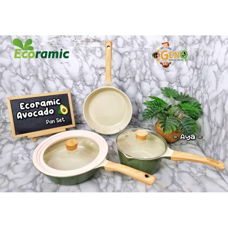 Panci Set Ecoramic Avocado Pan set Panci Premium bisa di kompor listrik dll