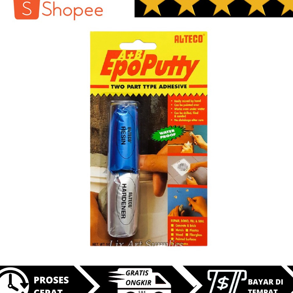 

Obral Terbatas PROMOOO Lem Epo Putty Alteco Epo Putty Lem porting 5 gram 5gr