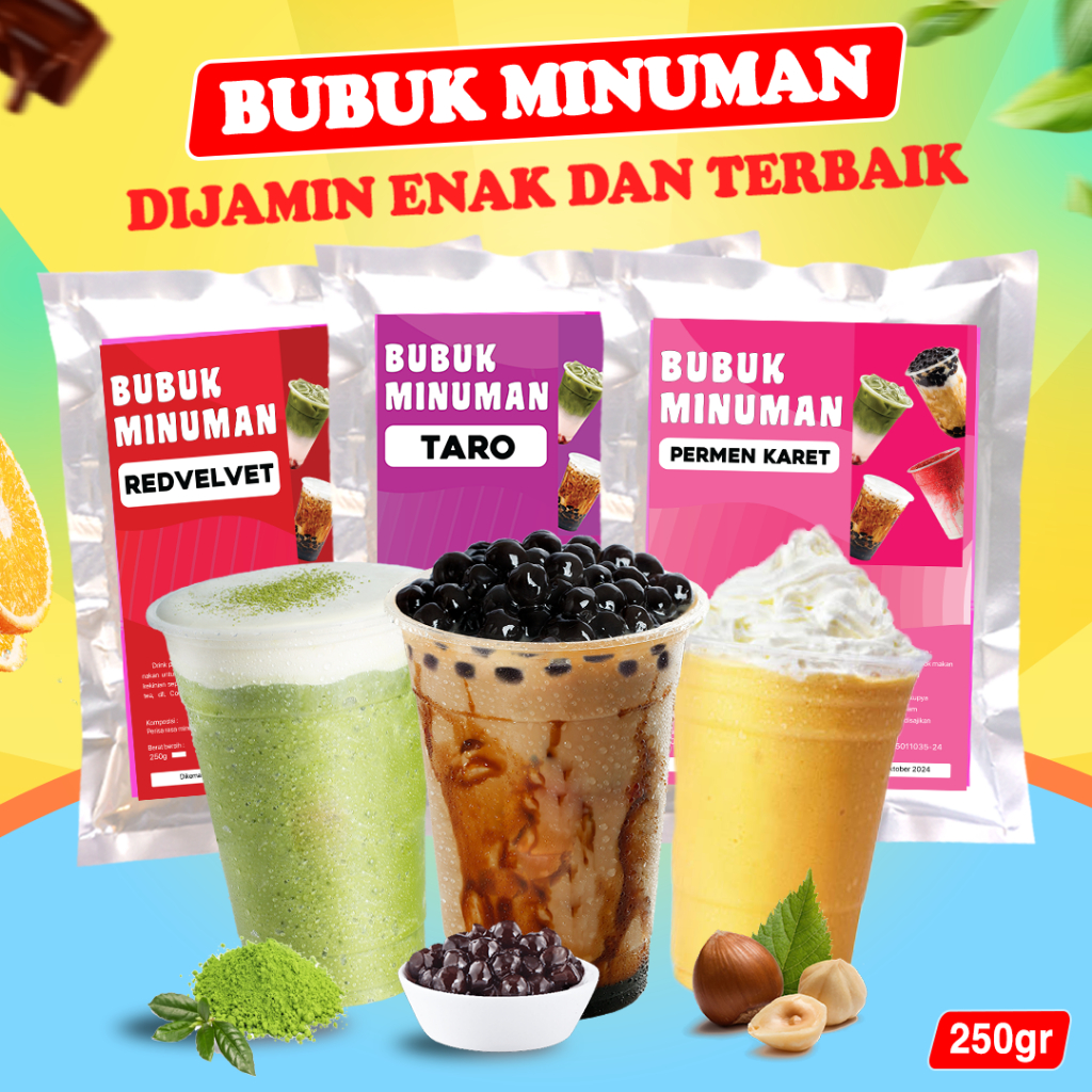 

BUBUK MINUMAN RASA 250GR / BUBUK MINUMAN ANEKA RASA 250GR / BUBUK MINUMAN KEKINIAN / SERBUK MINUMAN